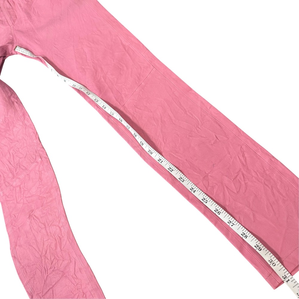 Zadig & Voltaire Women Phlame Crinkled Leather Skinny Pants Pink Size 38 US M - Picture 5 of 10